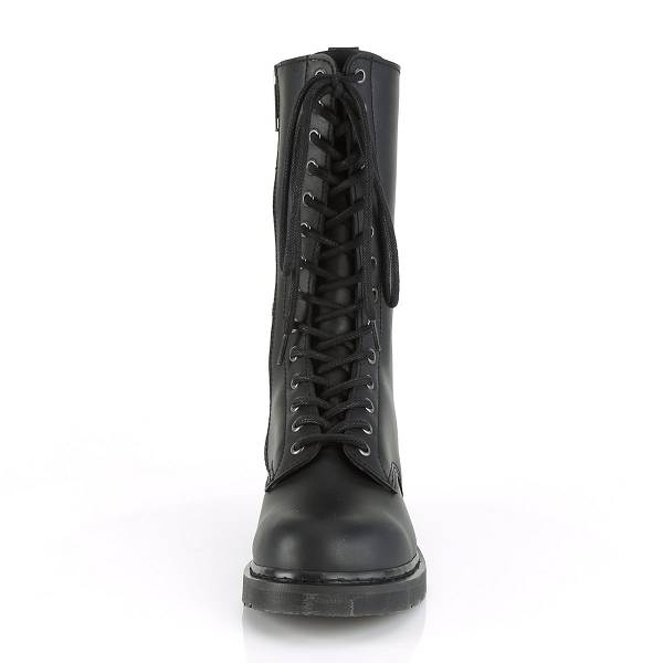 Demonia Bolt-300 Black Vegan Leather Stiefel Herren D506-214 Gothic Kniehohe Stiefel Schwarz Deutschland SALE